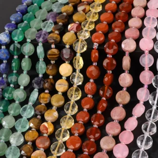 Cuentas espaciadoras sueltas de cuarzo para fabricación de joyas, piedra Natural facetada, Ojo de Tigre, lapislázuli, 10MM, DIY, collar y pulsera