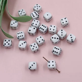 50 unids/lote de cuentas de dados acrílicas cuadradas con forma Multicolor, cuentas espaciadoras sueltas cúbicas para fabricación de joyería, accesorio para pulsera y collar DIY
