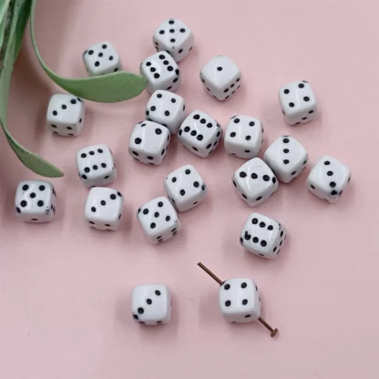 50 unids/lote de cuentas de dados acrílicas cuadradas con forma Multicolor, cuentas espaciadoras sueltas cúbicas para fabricación de joyería, accesorio para pulsera y collar DIY