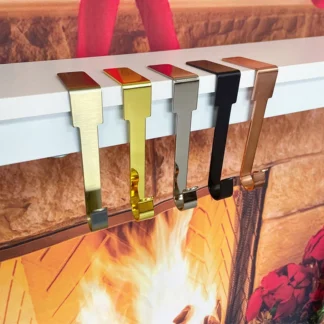 Gancho para calcetines de Navidad Simple, cierre de joyería, soportes para medias de chimenea de Navidad de Año Nuevo, colgador, Base de gancho para chimenea, estantes colgantes, 1 ud.