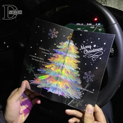 Tarjeta de Navidad emergente 3D, tarjetas de felicitación de Feliz Navidad, tarjeta de invitación de bendición manuscrita, regalos de Acción de Gracias y Año Nuevo