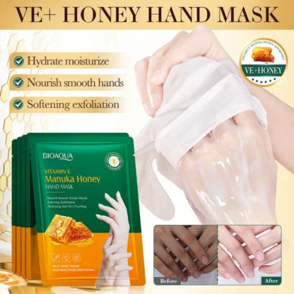 Mascarilla de manos con miel, guantes hidratantes para manos, Reduce las líneas finas, antisecado, suero antienvejecimiento, guantes de Spa, cuidado de la piel, 10 pares