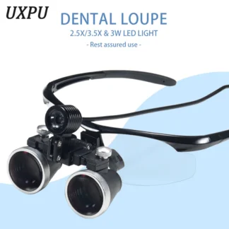 Gafas dentales de aumento, lentes de vidrio óptico ajustables médicas, luz Led de 3W, 2.5X/3.5X