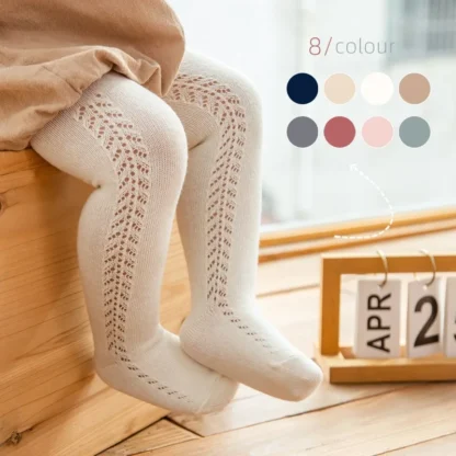 Pantimedias circulares con orejas de trigo para bebé, malla ahuecada, sección delgada de viento español, primavera y otoño
