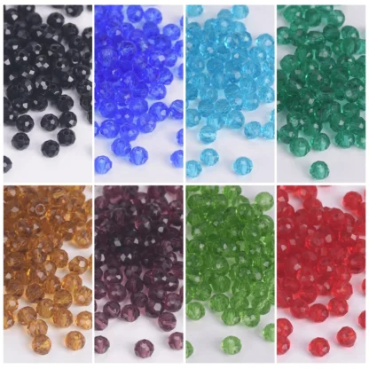 200 Uds. De cuentas espaciadoras sueltas de cristal facetadas Rondelle de Color sólido de 3x2mm, lote para fabricación de joyería, accesorios para manualidades DIY