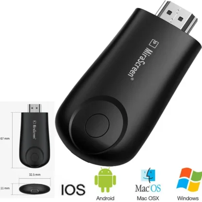 Dongle de TV inalámbrico Wifi 1080P, Monitor de proyector HDTV, pantalla de espejo, adaptador receptor para transmisión de vídeo IOS y Android