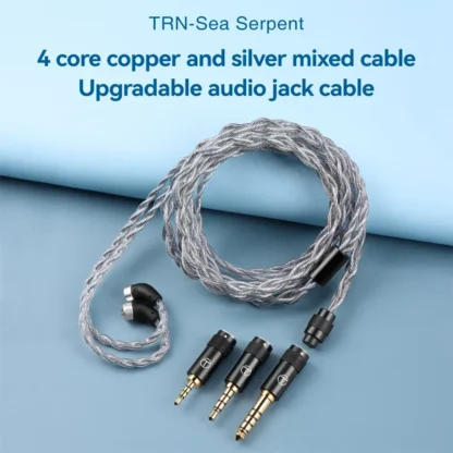 TRN Sea Serpent-Cable de actualización para auriculares, accesorio 3 en 1, 2,5 + 3,5 + 4,4mm, HIFI, 4 núcleos, cobre, plata, ratón actualizable mixto