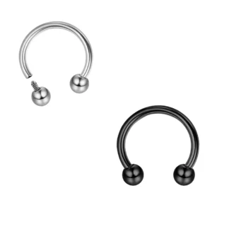 IRONBOX-Anillo de tabique de titanio G23 para hombre y mujer, Piercing Circular de herradura roscada, joyería para nariz y labio, 1 unidad