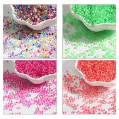 100-1000 Uds. Mini cuentas de semilla de vidrio sueltas con núcleo de tinte de 2-4mm, pendientes hechos a mano, collar, pulsera para fabricación de joyas al por mayor