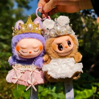 Muñecas Labubu Idol de 17cm, tocado de corona Retro, vestido de Boda de princesa reina, Sudadera con capucha bonita de Corea Kpop Exo, accesorios para muñecas de peluche