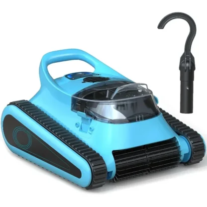 Pool Vacuum for Inground Pools: Cordless Robot Robotic Pool Cleaners with Hook 180W Suction Auto Vacuums Wall Climbing Waterline
