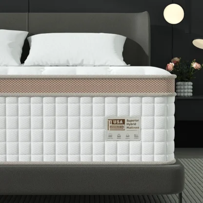 Colchón BedStory, colchón híbrido completo de 14 pulgadas, en una caja con bolsillo de espuma viscoelástica de Gel, aislamiento de movimiento de resorte