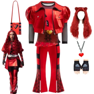 Descendientes 4 disfraces de Cosplay para niños película The Rise of Red vestido de princesa niñas chaqueta abrigo pantalones uniforme conjunto de fiesta Canival