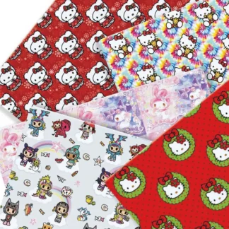 Hello Kitty-tela de algodón con dibujos animados para niños, tejido de retales de 140x50CM, costura textil para el hogar, vestido de muñeca, cortina de poliéster