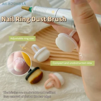 Cepillo de polvo para arte de uñas, hebilla, Gel ovalado, limpieza de polvo, maquillaje, cepillo en forma de anillo, herramientas de manicura