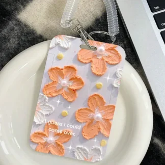 Tarjetero Vertical de estilo de pintura al óleo de alto valor, adecuado para tarjeta de autobús de estudiantes, estuche de protección para tarjeta de comida, soporte para sesión fotográfica Kpop