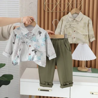 Conjuntos de ropa para niños, camisas de algodón, pantalones, chándales de 2 piezas, traje de moda para bebés, trajes para niños pequeños de 5 a 2024