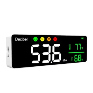 Medidor de decibelios de nivel de sonido montado en la pared, medidor de ruido Led multifunción, interior y exterior
