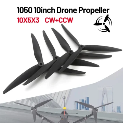 1/2/4/10 pares 1050 10 pulgadas 10X5X3 3 hojas (1CW + 1CCW) hélice de nailon de fibra de vidrio para Dron multirotor de 10 pulgadas RC FPV