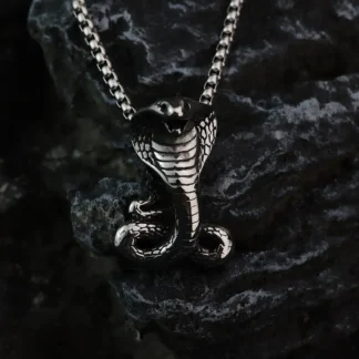 Collar Retro gótico Viper Black Mamba Animal para hombres, tendencia de personalidad de moda, joyería alternativa