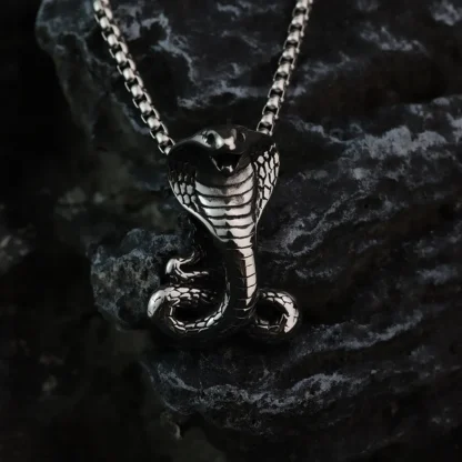 Collar Retro gótico Viper Black Mamba Animal para hombres, tendencia de personalidad de moda, joyería alternativa