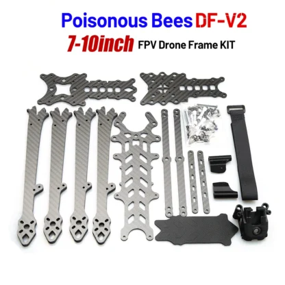 KIT de marco de Dron FPV de DF-V2 de abejas venenosas, 7/8/9/10 pulgadas, 295/367/387/427mm, fibra de carbono para piezas de Dron de estilo libre de largo alcance RC FPV