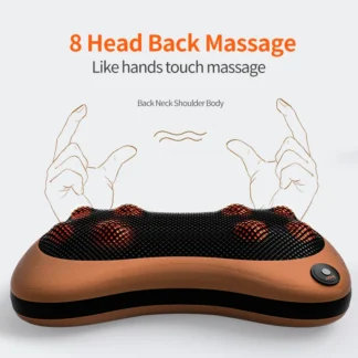 Almohada eléctrica multifuncional para masaje Cervical, masajeador Shiatsu para cuello, espalda, cintura y cuerpo, 8 cabezales, cojín para coche y hogar, 10 días
