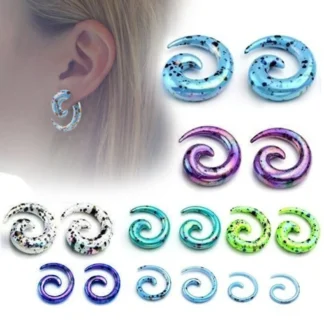 Dilatadores de oreja en espiral acrílicos, dilatadores de túnel, joyería para Piercing corporal, lóbulo de oreja, 2-12mm, 1 unidad