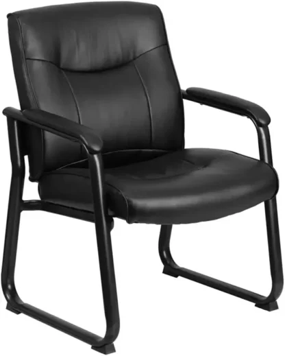 Silla de recepción lateral ejecutiva grande y alta de la serie Hercules LeatherSoft, silla de vestíbulo acolchada con 500 lb. Capacidad de peso estático