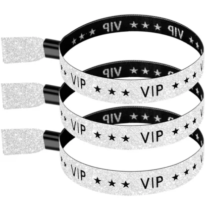 Paquete de pulseras de tela VIP para eventos, pulseras de tela de Color sólido, pulseras de Color para actividades, fiestas, fácil de instalar, 100 unidades
