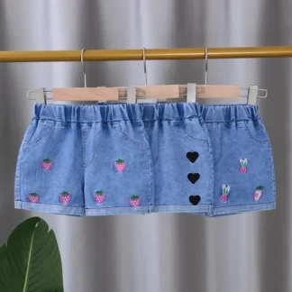 Pantalones cortos para niñas pequeñas, pantalones cortos vaqueros informales de verano para niñas pequeñas, ropa de diseño con bolsillos, pantalones vaqueros para niños de 24 a 4 años