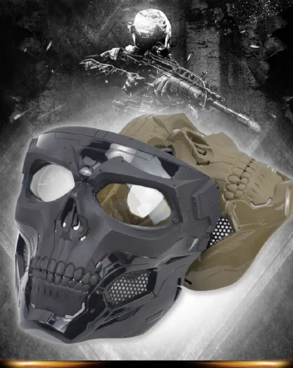 Máscara táctica de mensajero de esqueleto, vestido de baile de Halloween, máscara de terror, máscara de protección de campo CS