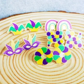 Pendientes de fiesta Y2K, joyería con forma de corona, payaso, perro, cangrejo, arcoíris, Animal, 1 par
