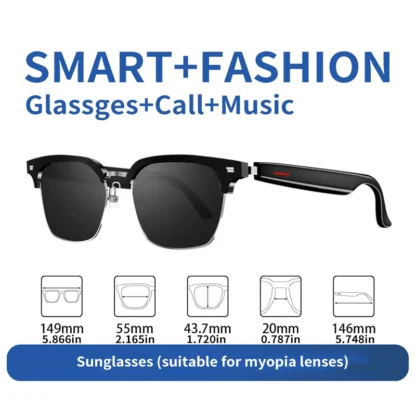 Gafas de sol bluetooth inalámbricas inteligentes para escuchar música para responder al teléfono hombres y mujeres, gafas de sol de moda, nuevas