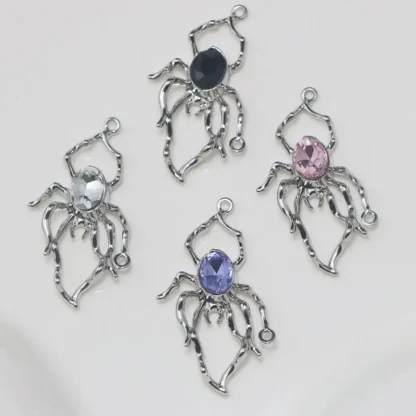 WZNB-Colgante de circón de araña Punk para mujer, pendientes DIY, pulsera, collar, accesorios de joyería, regalos de fiesta, venta al por mayor, 5 piezas