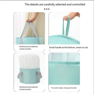 Cubo de baño de pies plegable, lavabo de remojo para profundización, fregadero portátil, bolsa de lavado de pies para acampar para viajes al aire libre, azul marino