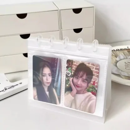 Álbum de fotos de escritorio para fotografías, carpeta DE FOTOS Kpop, libro de colección, soporte de tarjeta de soporte, adorno de escritorio