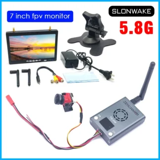 Transmisor de largo alcance 5,8G 56CH TS-5W, módulo FM FPV, Audio y cámara nocturna CMOS1200TVL con monitor HD IPS fpv de 7 pulgadas