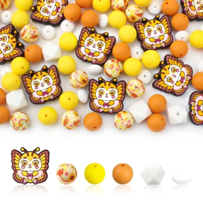 25 uds nuevas cuentas de silicona juego de cuentas con tema de abeja para fabricación de joyería DIY pulseras collares llavero accesorios de joyería regalos