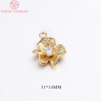 Colgante de Latón chapado en oro de 24K, accesorio de joyería artesanal de alta calidad, 6 piezas, 11x14MM, 1MM, 912