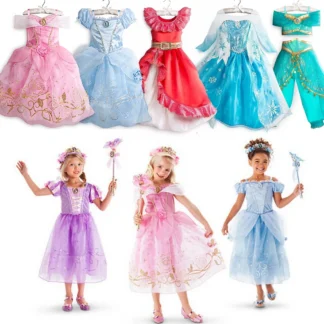 Disfraz de princesa de Disney para niña, vestido de Elsa de Frozen, ropa de fantasía para fiesta de cumpleaños, Aurora Sophia, Halloween