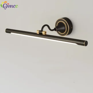 Lámpara de pared Led americana para baño, accesorio de iluminación de tocador de bronce negro para el hogar, candelabros de pared interiores modernos, Makeu