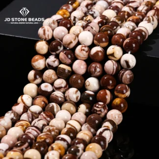 Cuentas de jaspe de cebra Natural de Australia, espaciador suelto redondo de 4, 6, 8 y 10mm para la fabricación de joyas, accesorios de pulsera y collar Diy, venta al por mayor