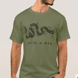 Camiseta de pinturas políticas Join or Die de Benjamin Franklin, camiseta informal de manga corta con cuello redondo de algodón 100% para hombre, talla S-3XL