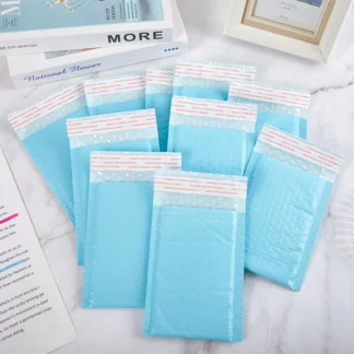Sobres de correo acolchados con burbujas azul claro, bolsas de envío autoselladas para pequeñas empresas, 10 Uds.