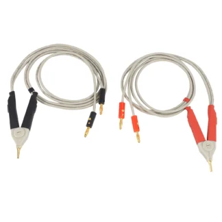 1 par de clips de conector banana aislados, cable de baja resistencia LCR, cables de sonda, Terminal de medidor de prueba Kelvin nuevo