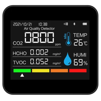 Monitor de calidad del aire 9 en 1, medidor de CO2, Detector de carbono PM2.5, PM1.0, PM10, Sensor de temperatura y humedad