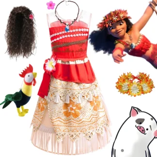 Disney Girl Vaiana princesa Casual ropa elegante Moana 2 niñas Cosplay vestidos niños Navidad Halloween fiesta Cosplay vestido