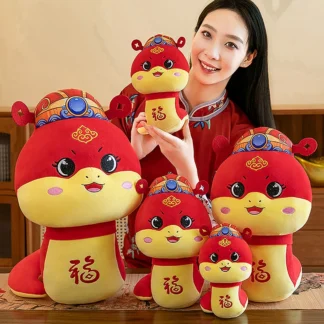 1 unidad de decoración de muñeco mascota del año de serpiente, serpiente del zodiaco, adorno chino, regalo de Año Nuevo, juguete de peluche, accesorios DIY para Festival