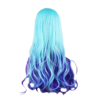 Peluca de cabello sintético largo y rizado para mujer, postizo de 70Cm de colores del arcoíris, ideal para fiesta y Cosplay, fácil de usar